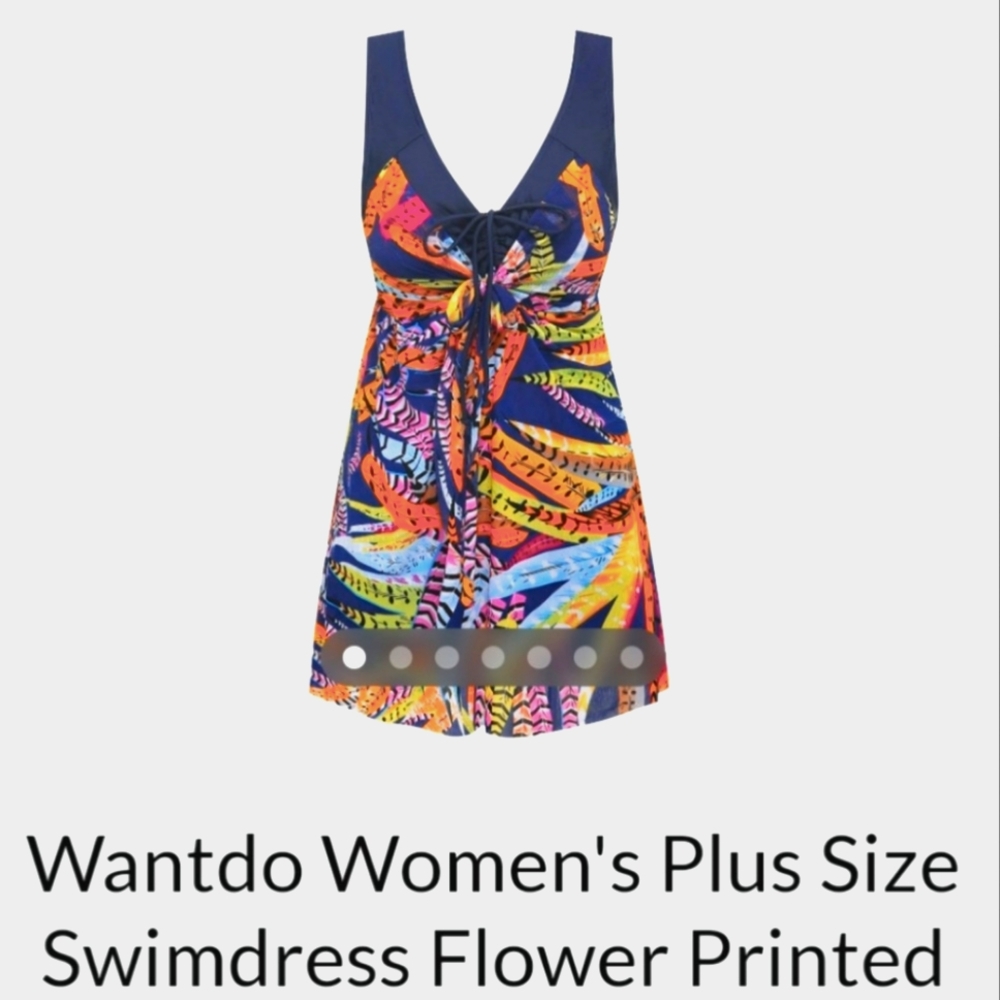 Plus Size Swim Dress Wantdo